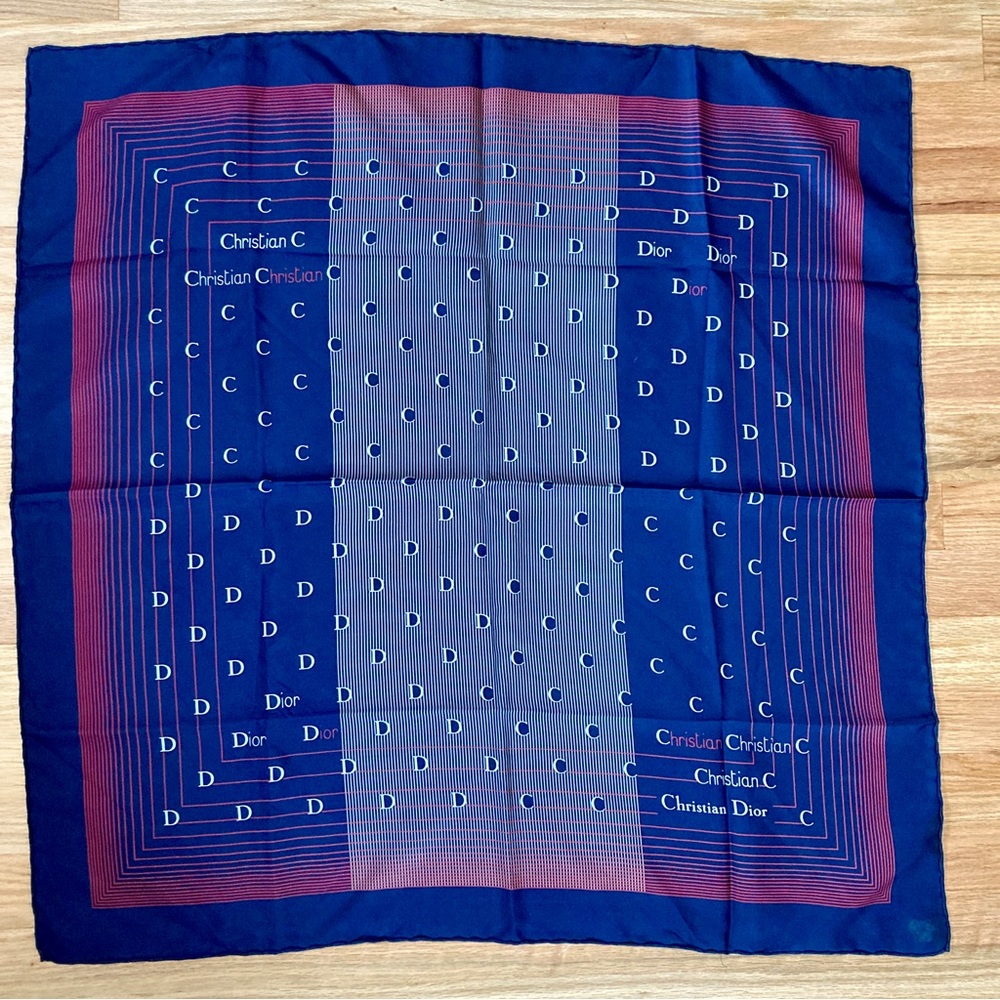 Vintage Silk Christian Dior Scarf. 30” x 30”